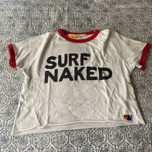 Aviator Nation White Tee with Red Trim